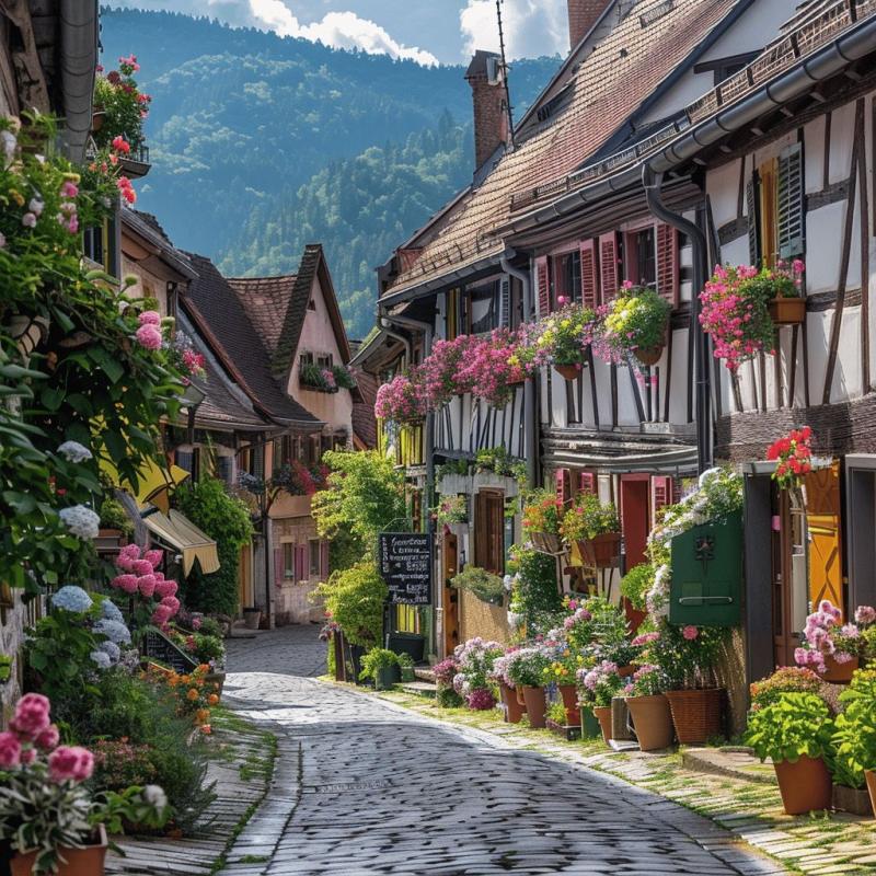 Riquewihr, à 30 minutes de Strasbourg, ce village alsacien enchanteur vous plonge dans un décor de carte postale !
